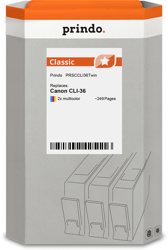 Prindo Classic Multipack kompatibel mit Canon CLI-36 Multipack mehrere Farben