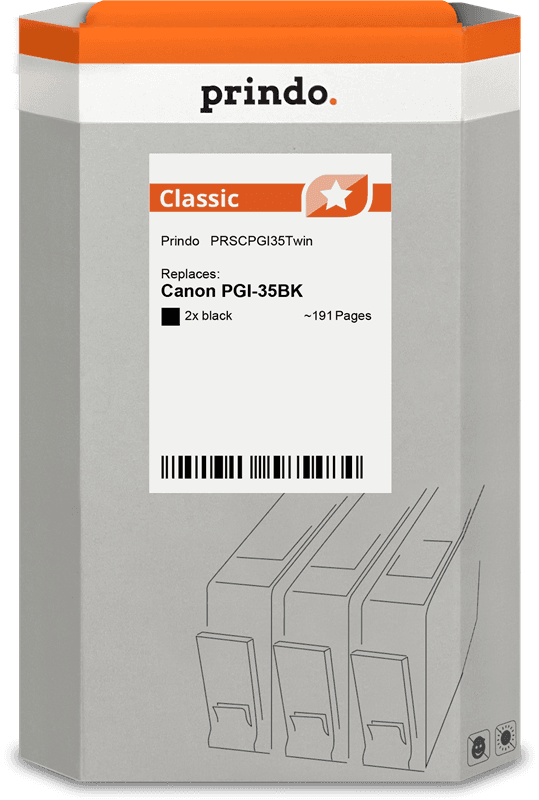 Prindo Classic Multipack kompatibel mit Canon PGI-35 Twin Multipack Schwarz